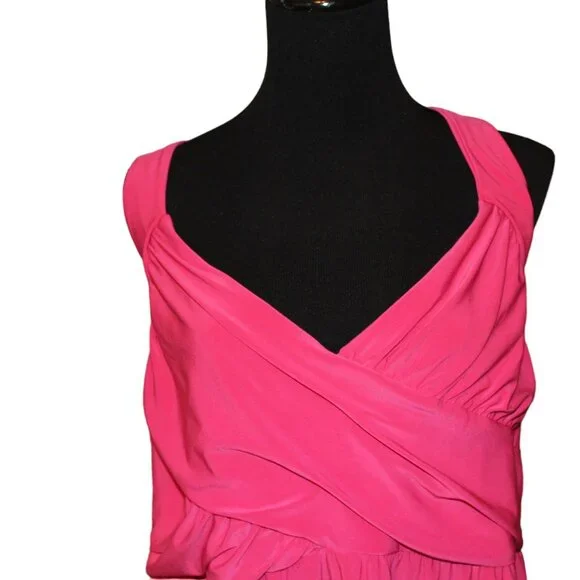 HOT PINK Fushia Raspberry Torrid Plus Size 5 Back Strappy Summer Shirt - EUC - Picture 3 of 12